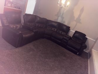 Brown Recliner Sectional