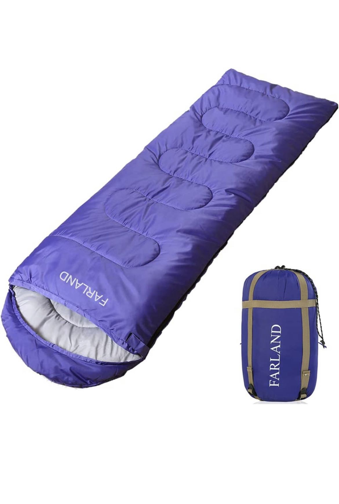 Camping Sleeping Bag- 4 Seasons for Adults, Light, Warm, Extra-Large with Compression Sack- Great for Hiking, Backpacking & Outdoor Adventures in Cold