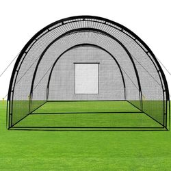 Baseball Batting Cage Net Batting Cages for Backyard Portable Pop Up Cage for Baseball and Softball with Pitching Machine Hole and Detachable Door
