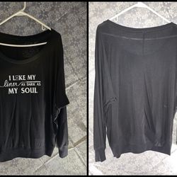 Time Los Angeles Black Batwing Top 2xl