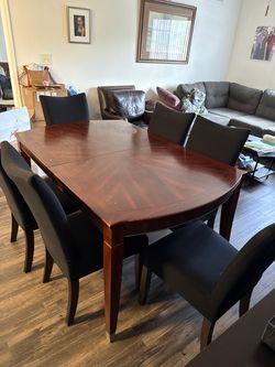Wood table for 6 with extension