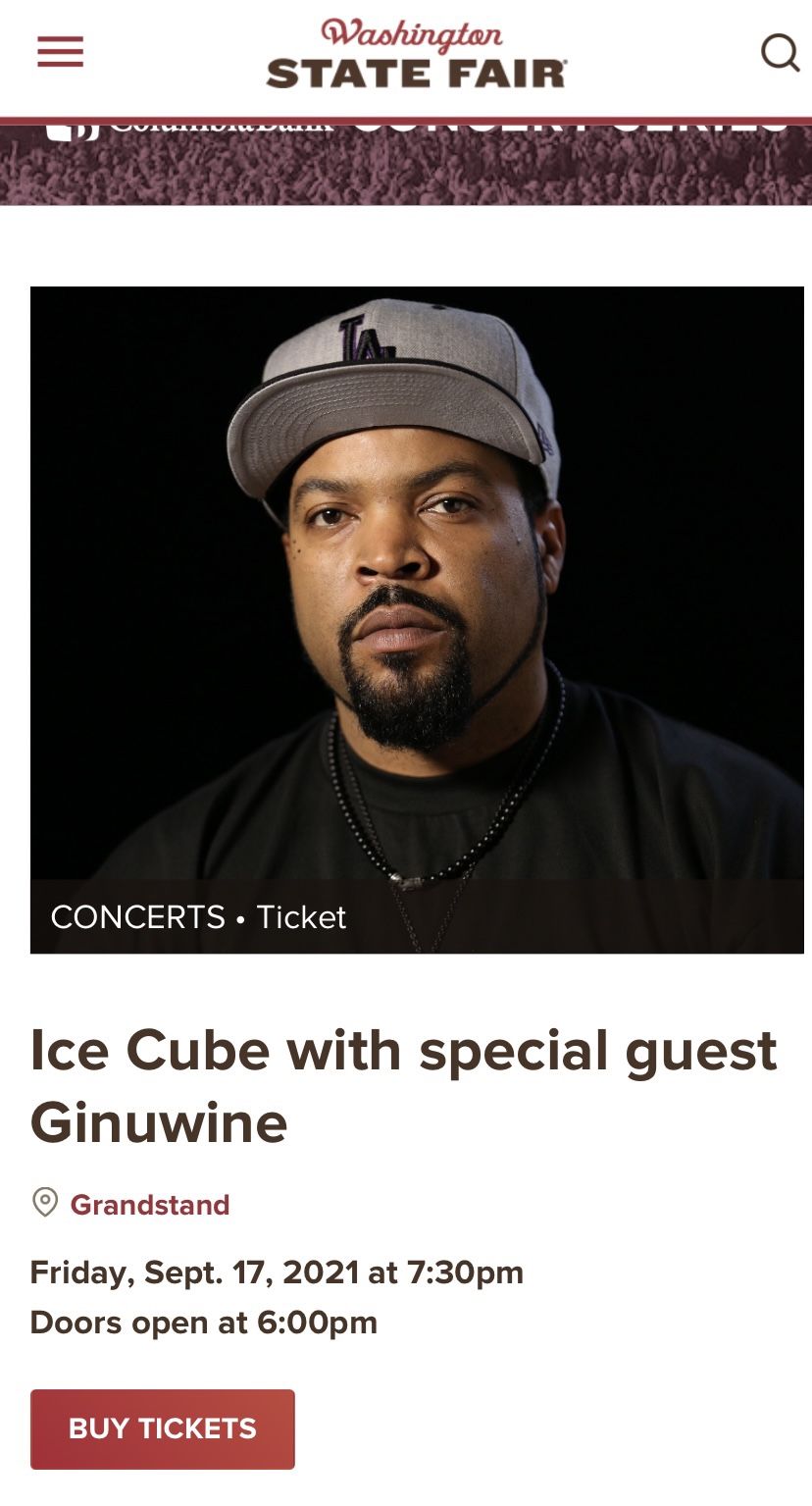 Ice cube & Ginuwine Concert Tickets X2