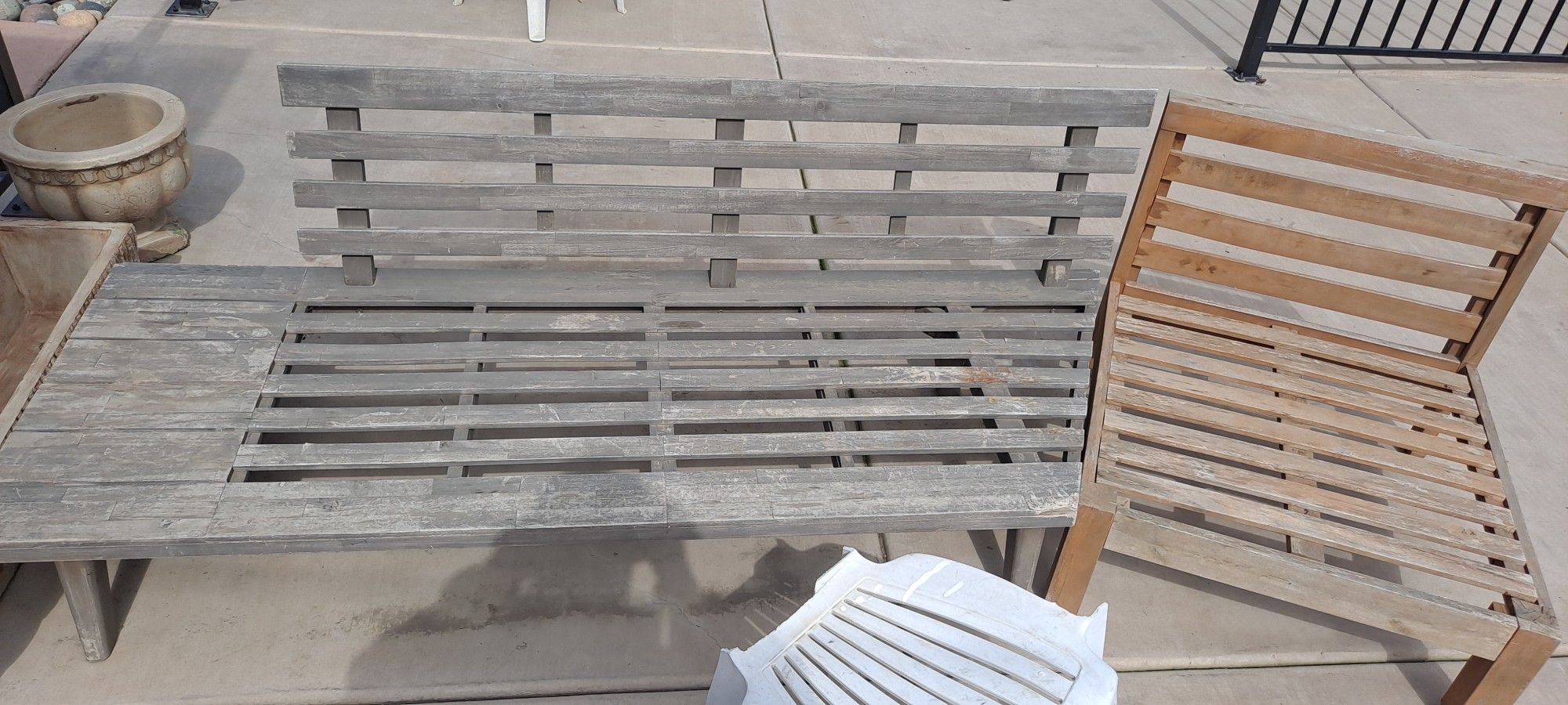 Wooden Bench and Wooden Chair