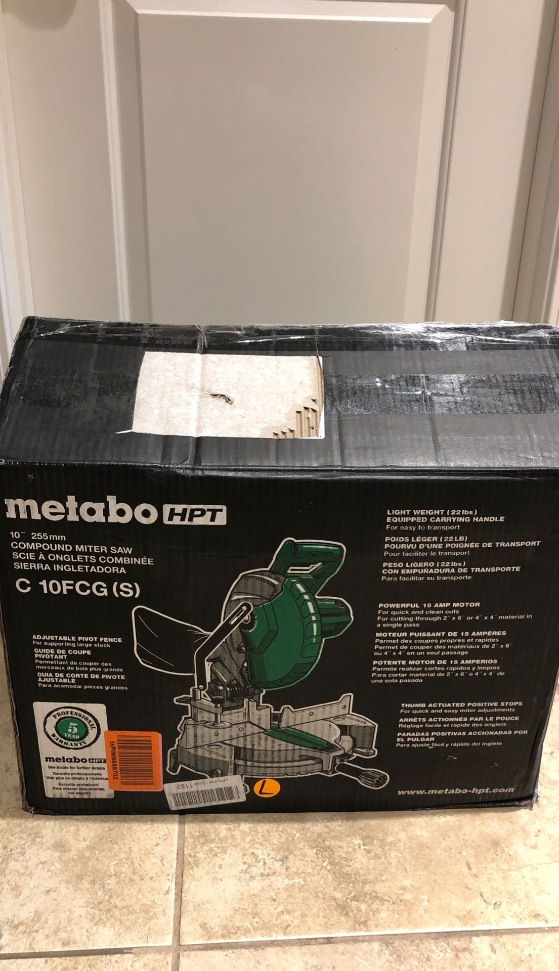 Metabo Hitachi HPT Compound Miter Saw, 10-Inch, Single Bevel, 15-Amp Motor,  Miter Saw Blade