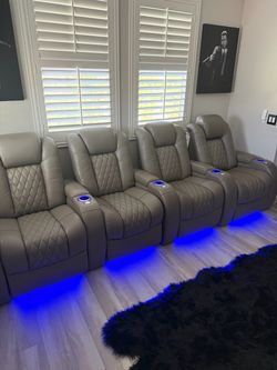 Movie Theater reclining chairs (4) Diamante Gray