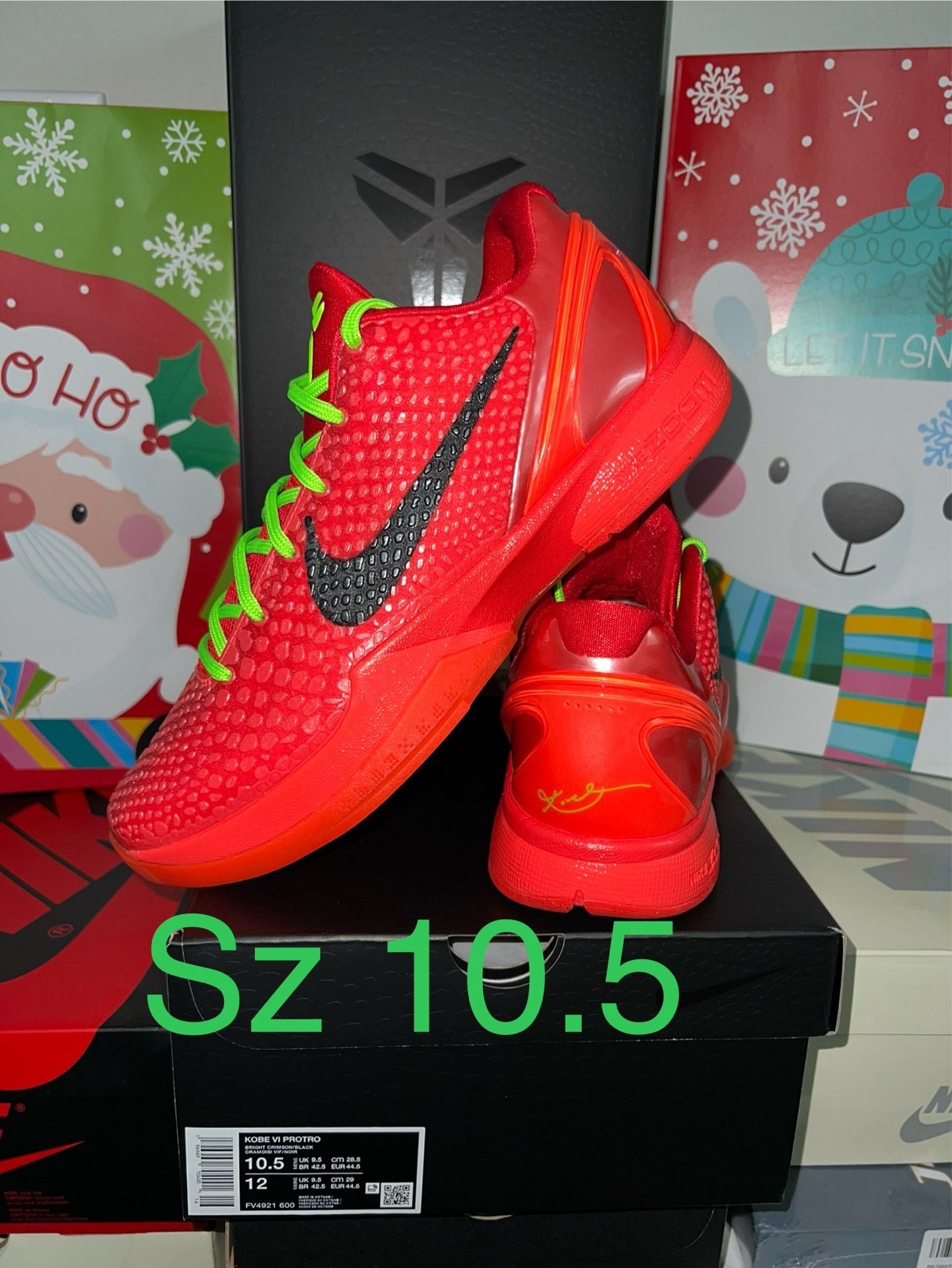 Nike Kobe 6 VI Reverse Grinch Size 10.5 Travis Brunson Union
