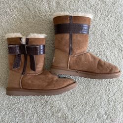Ugg Suede Boots With Leather Bow tie 