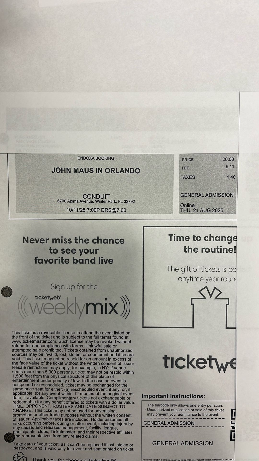 John Maus Live @ Conduit Orlando FL