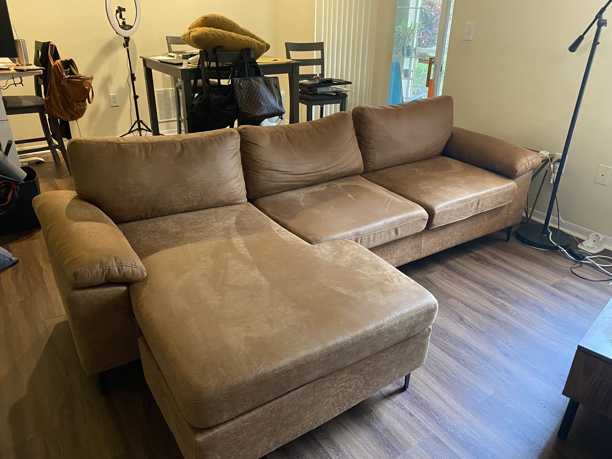 Vegan leather chaise Sofa 