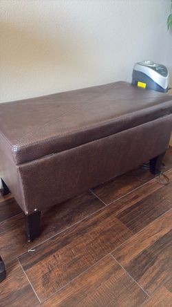 Brown leather couch