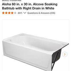 Bathtube 60x30 Right Drain 