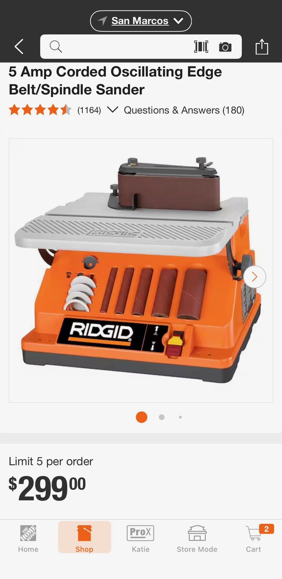 5 Amp Corded Oscillating Edge Belt/Spindle Sander