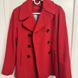 Calvin Klein Red Peacoat