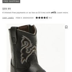 CODY JAMES TODDLER BOYS' WESTLEY DANE WESTERN BOOTS - BROAD SQUARE TOE