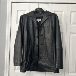 Black Leather Coat - Men