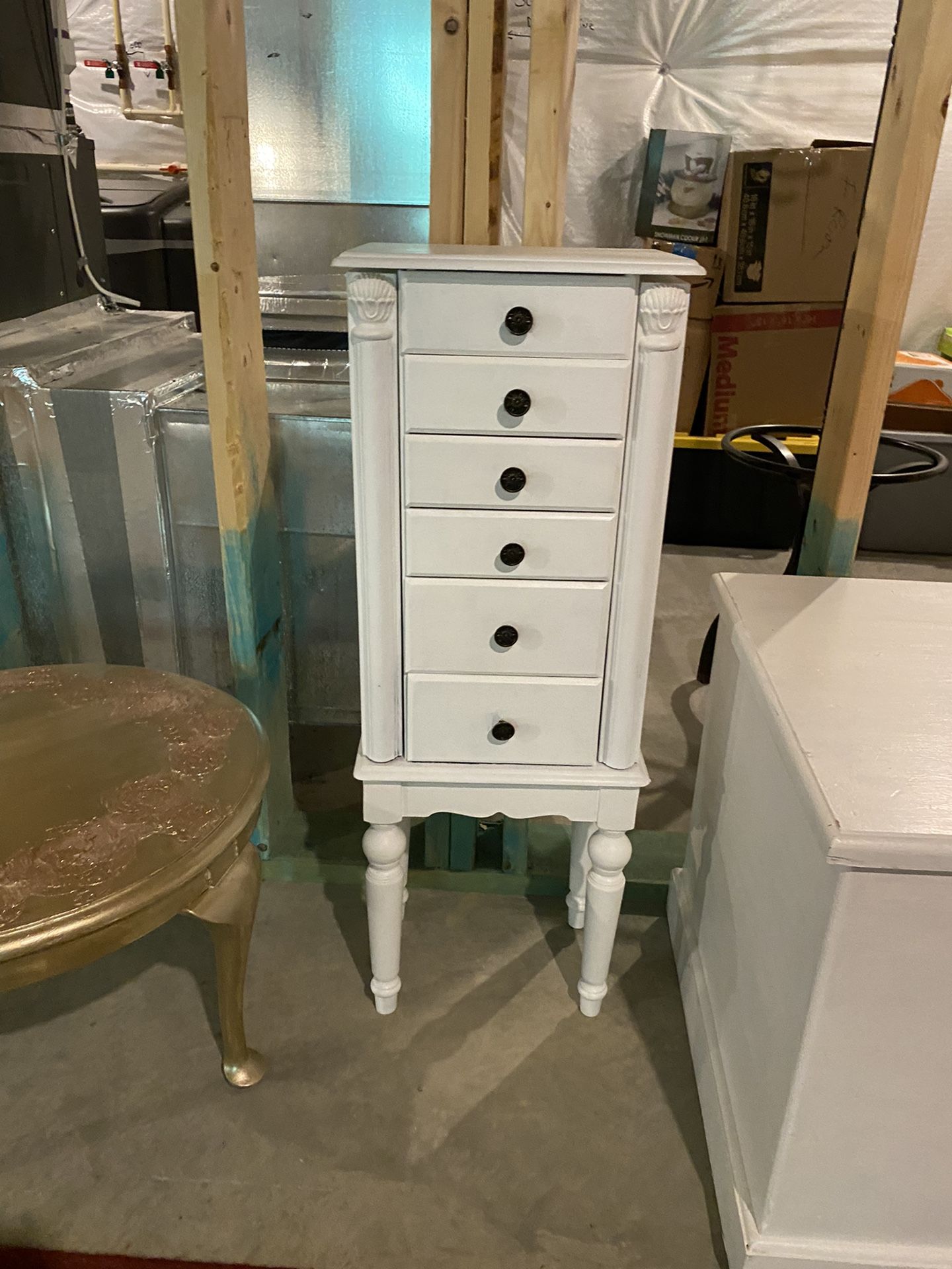 Tall Wooden Jewelry Chest