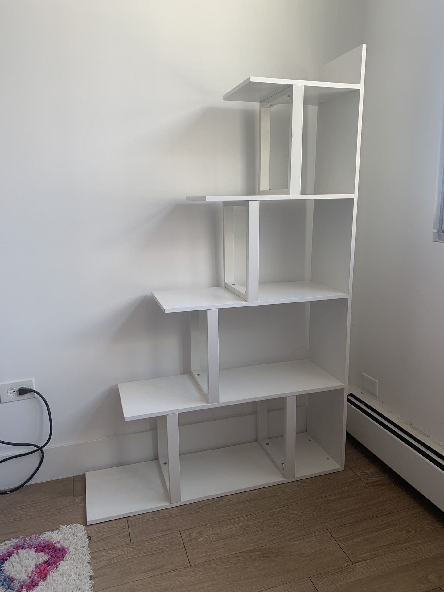 5-Tier L-Shaped Ladder Bookshelf