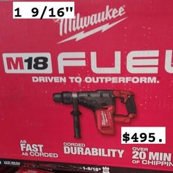 Milwaukee Fuel Rotary Hammer SDS 1 9/16 Financing Available 