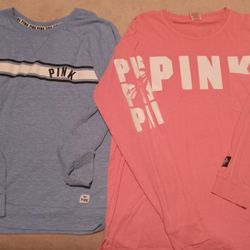  Women's Size Large PINK Shirts (5)