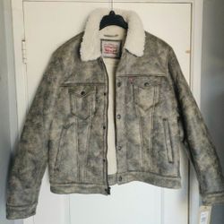 Men's Levi's Jacket XL Vegan Suede Sherpa