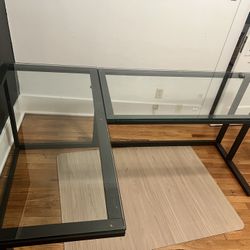 Glass L-Shaped Office Desk