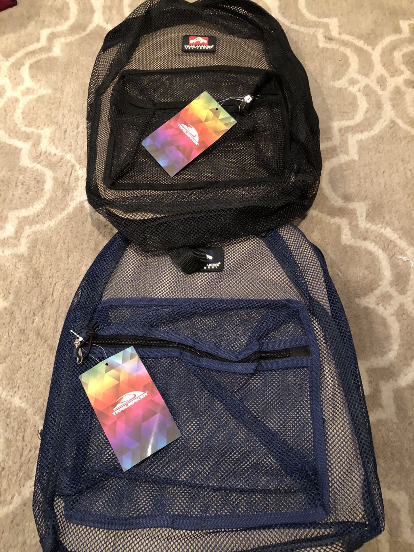 Black Or Blue Netting Backpack