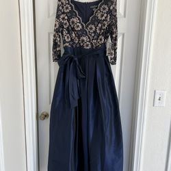 Women's Ballgown Dress V-Neck Lace 3/4 Sleeve - New