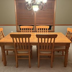 Dining Room Table + 6 Chairs + Serving Table!