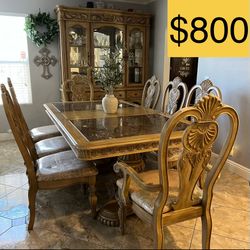 Ornate Formal Dining Table and 8 Chairs Modern FarmHouse (SELLING for $800)