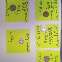 Numerous Coins For Sale Misprints