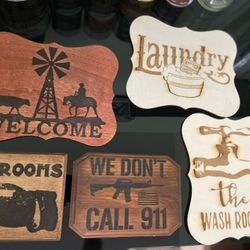 Customized Wood Burned  Signs