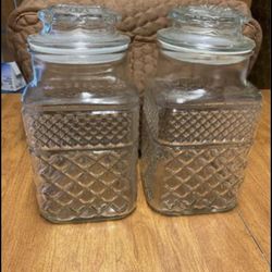 Vintage Sealed Glass  Canisters.  