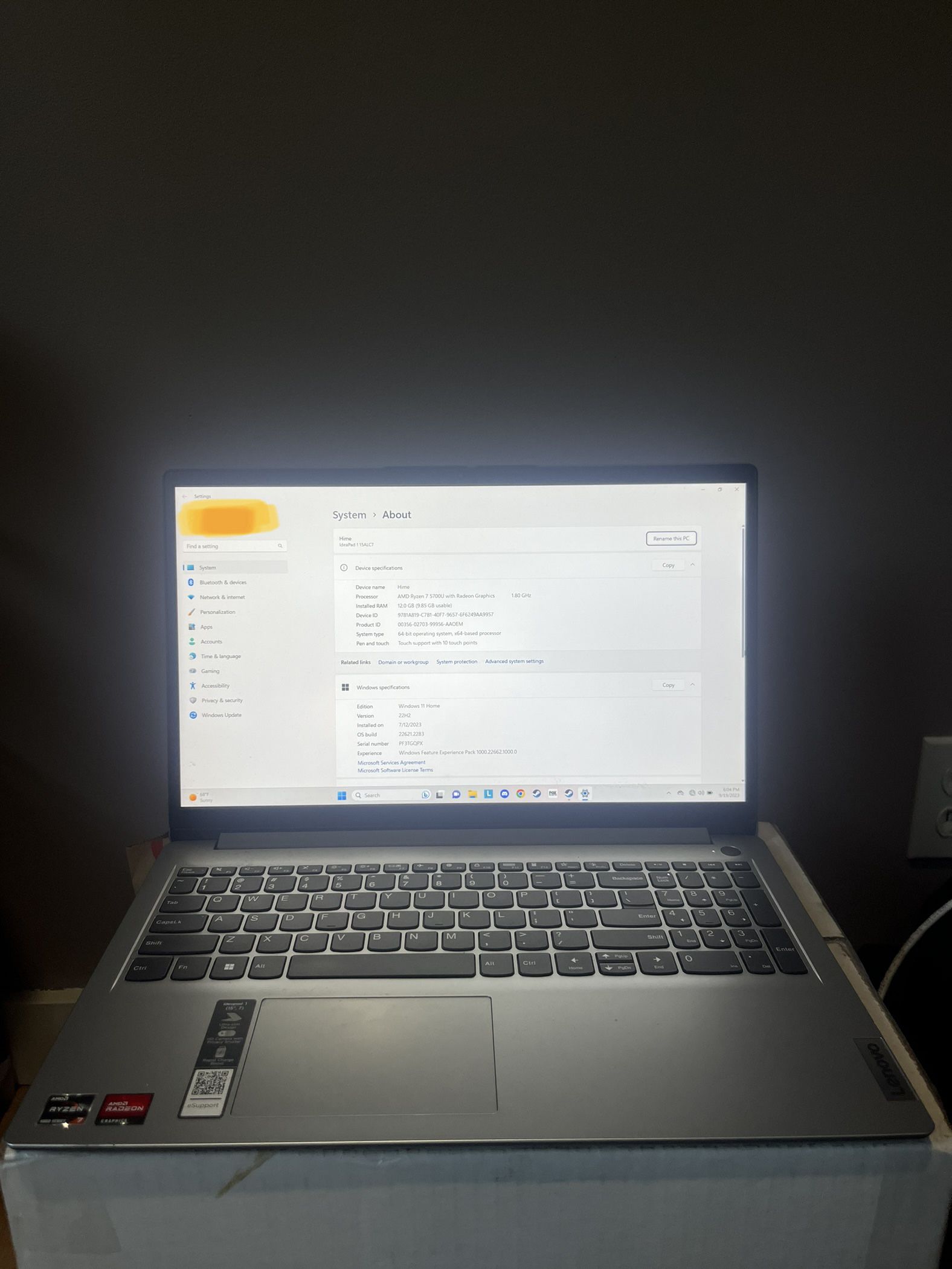 Lenovo- Ideapad 15.6” FHD touch screen Laptop