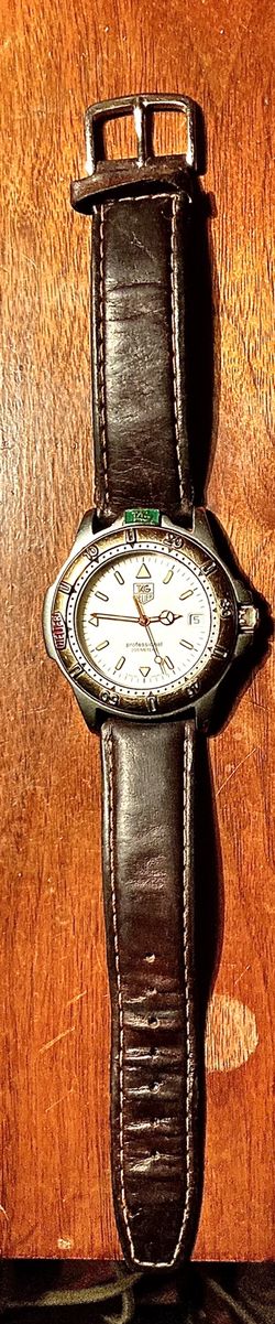 Tag Heuer silver gold leather professional men s Wristwatch WF1120