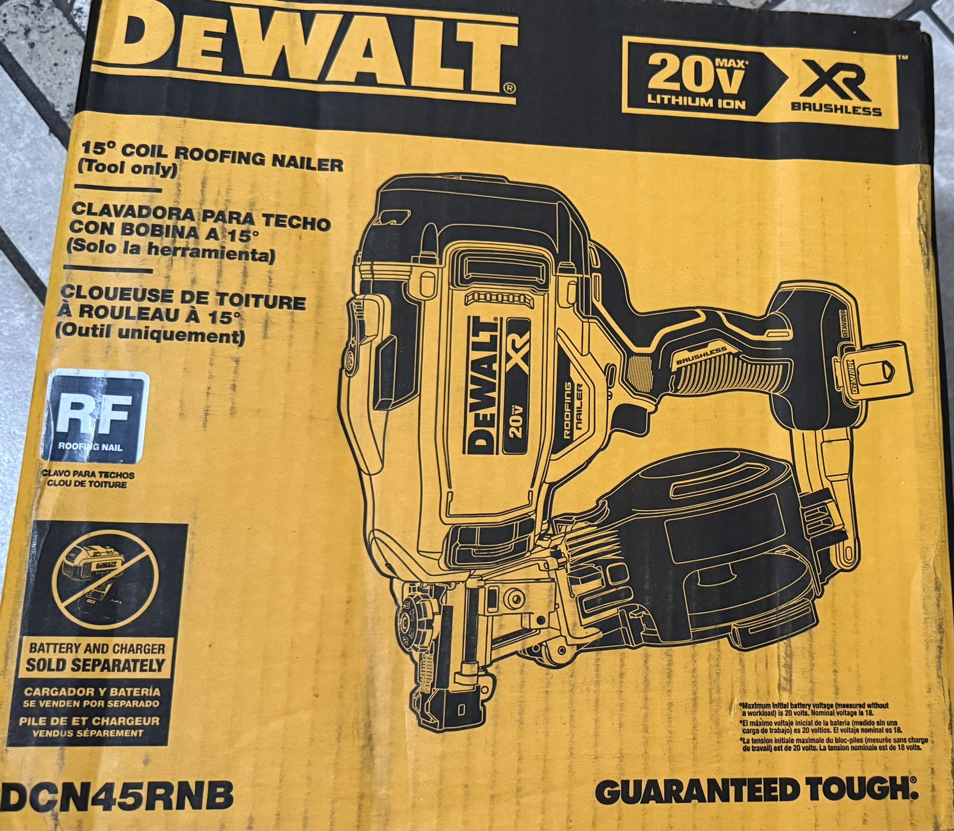 Top Rated⚡️ DEWALT 20V MAX 15-Degree Electric Cordless Roofing Nailer (Tool Only)