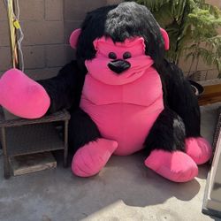 Giant Pink and Black Gorilla Plush