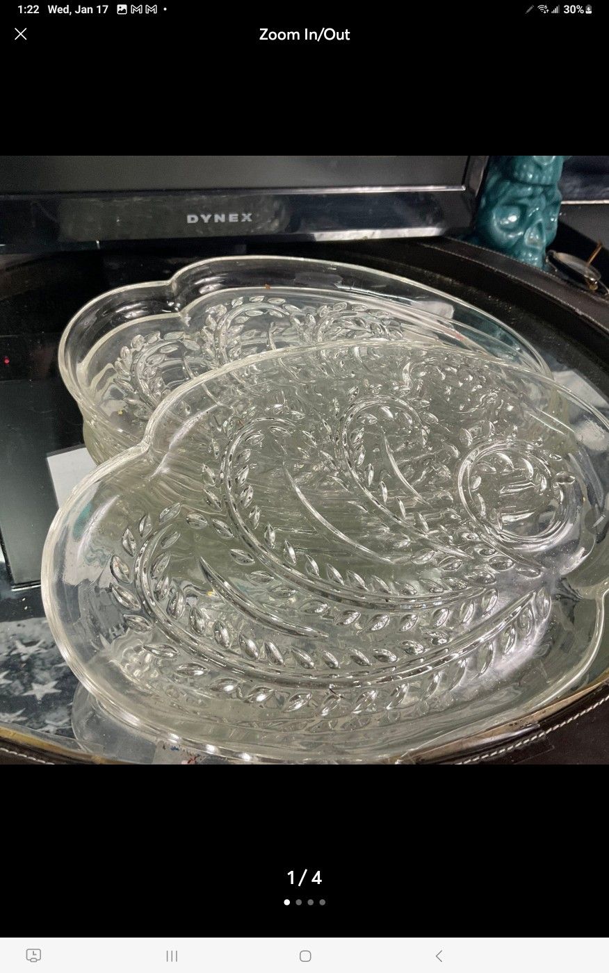 Federal Glass Homestead Crystal Tea Snack Plate set of 4