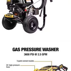 DEWALT 3600 PSI 2.5 GPM Gas Cold Water Professional Pressure Washer with HONDA GX200 Engine
