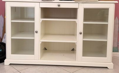 white dish cabinet