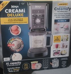 Ninja Creami Deluxe 11-in-1 XL Family-Size Ice Cream Maker (Includes 1 Pint + 2 Bonus Pints - Total 3) - Brand New