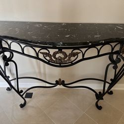 Elegant Wrought Iron Console Table