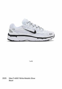 nike p-6000 white metallic silver black