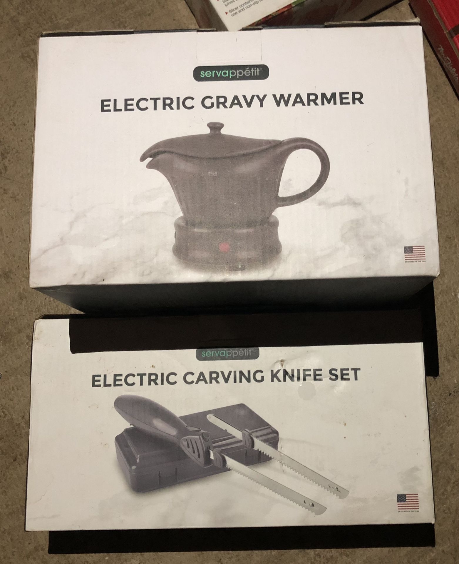 Electric Gravy Warmer And Knife Set