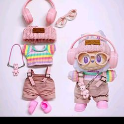 LaBuBu 7 Piece Pink Rainbow Overall With Extras