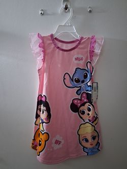 Disney Girls Pink Nightgown with Characters