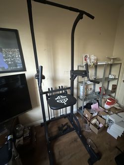 Sportsroyals Power Tower Pull Up Bar Station, 450LBS Stable Pull Up Dip Station for Home Gym Strength Training Equipment