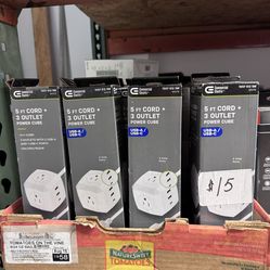 5 FT CORD 3 OUTLET CUBE POWER SOURCE