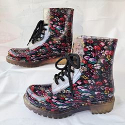 Dirty Laundry Roadie #50184 Women’s Floral Rubber Rain Combat Style Boots Size 6