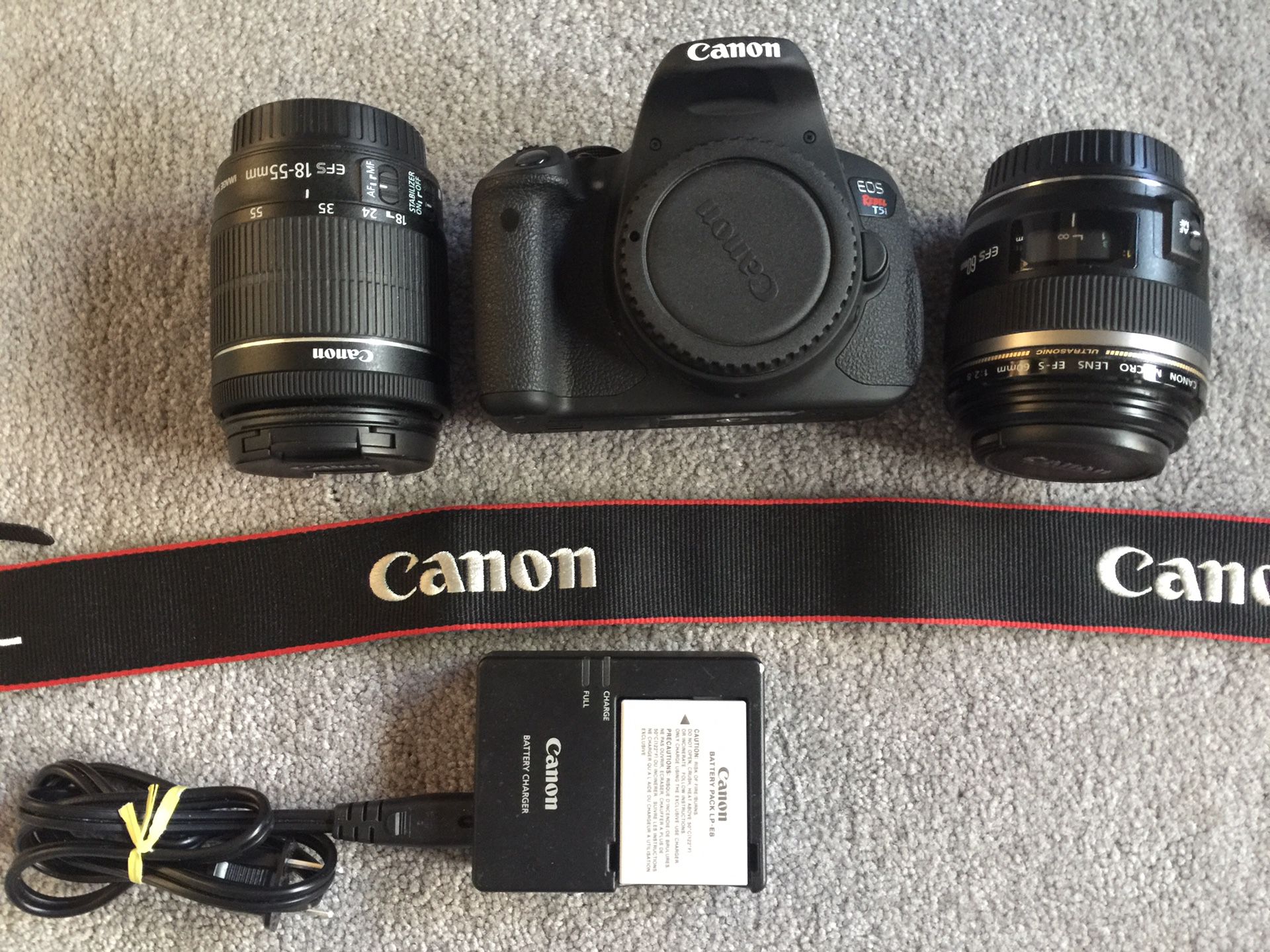 Canon EOS rebel T5i 18.0 megapixel digital SLR camera kit with 18–55 mm and 60 mm macro lens