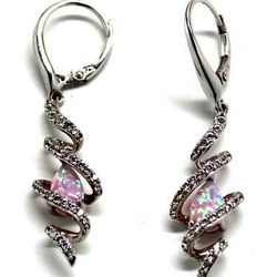 Ladies Opal/Diamond Earrings